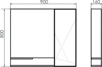 Зеркало Comforty Мерано 90 дуб дымчатый, белое
