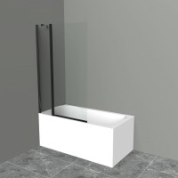 Шторка на ванну BelBagno Uno V-11-100/150-C-Nero профиль черный, стекло прозрачное