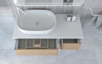 Тумба с раковиной Cezares Bellagio 106 со столешницей rovere tabacco