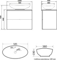 Тумба с раковиной Orange Otto 100 белый глянец