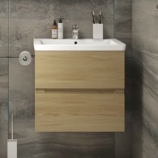 Тумба под раковину Art&Max Techno подвесная, 70, дуб мадейра янтарь