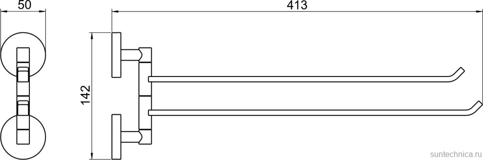 Полотенцедержатель AQUATEK Бетта AQ4613MB матовый черный