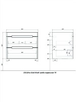 Тумба с раковиной SanStar Diva 70 подвесная, Gold Kraft, раковина Фостер 70