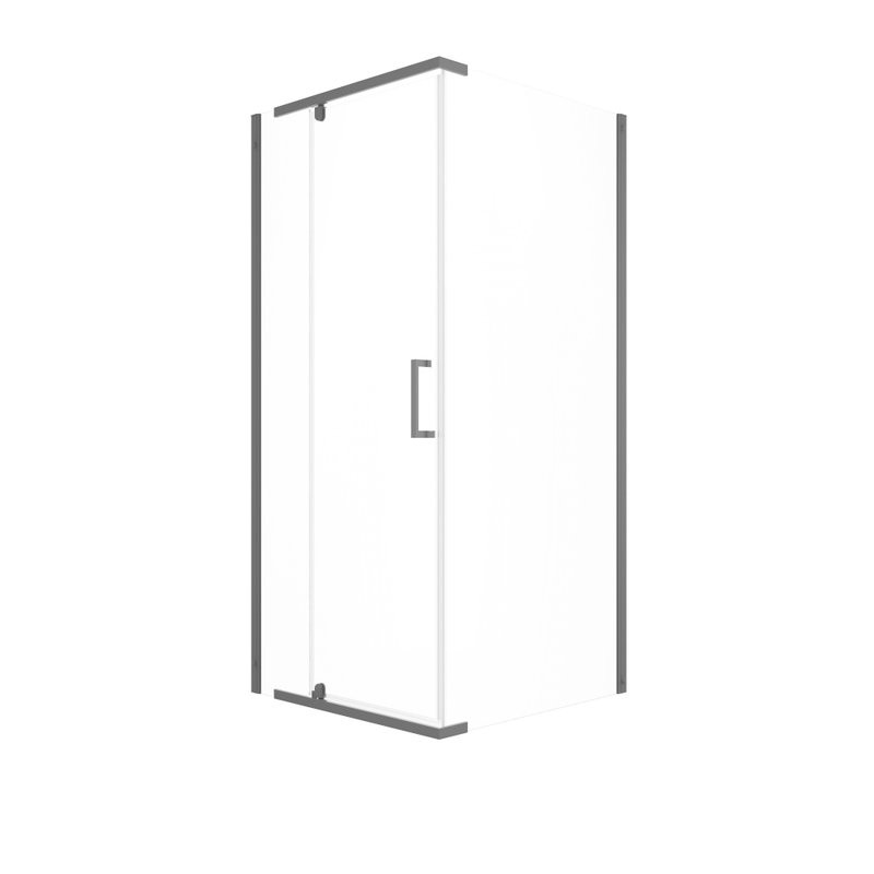 Душевой уголок Triton Терра -Графит 90х90, профиль вороненая сталь, стекло прозрачное