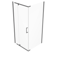 Душевой уголок Triton Терра -Графит 90х90, профиль вороненая сталь, стекло прозрачное