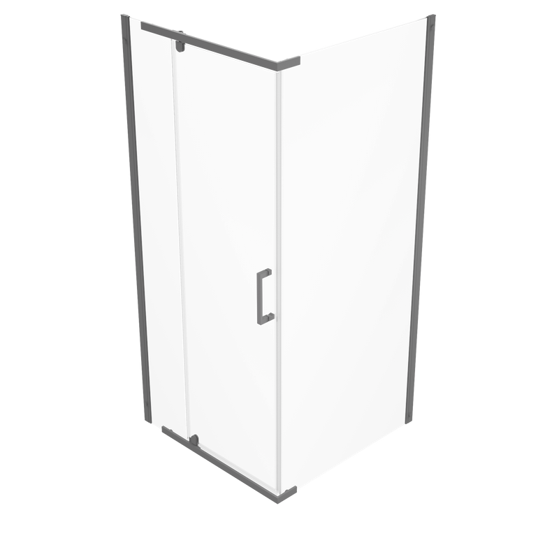 Душевой уголок Triton Терра -Графит 90х90, профиль вороненая сталь, стекло прозрачное