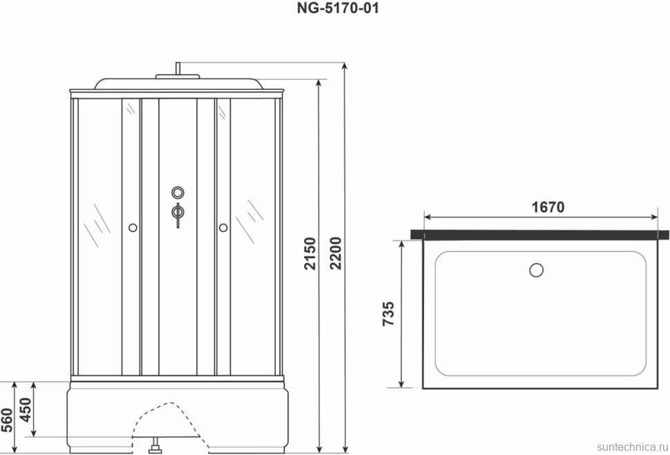 Душевой бокс Niagara NG-5170-01