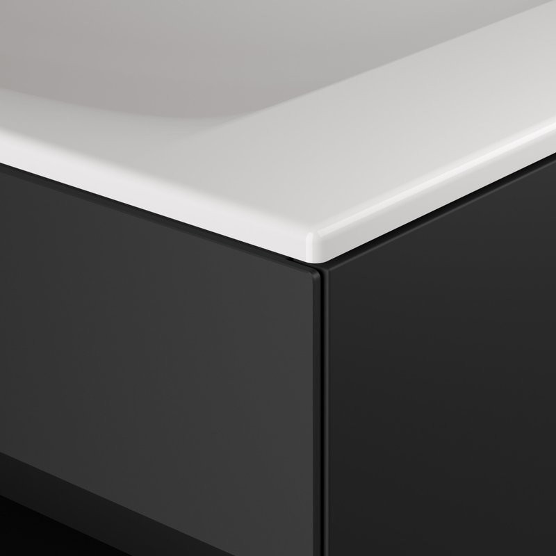 Тумба под раковину Keuco Stageline 32872 100 см, с подсветкой, розеткой и точкой зарядки USB и USB-C, вулканит