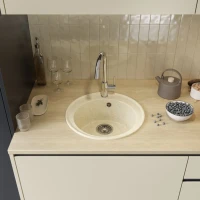 Мойка кухонная Domaci Палермо PR-475-002 бежевая Мойка кухонная Domaci Палермо PR-475-002 бежевая