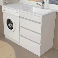 Тумба с раковиной Emmy Джерси 120 R, под стиральную машину, белая