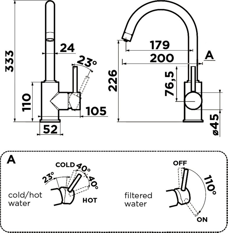 Смеситель для кухни Omoikiri Shinagawa 2 Plus GB черный