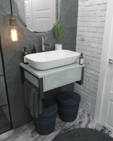 Тумба под раковину 1MarKa Grunge Loft 60П бетон светлый