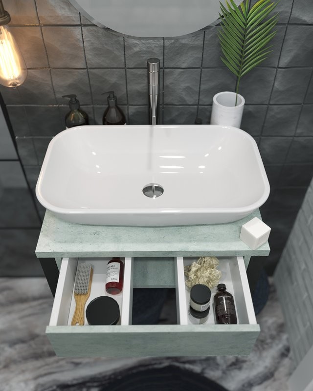 Тумба под раковину 1MarKa Grunge Loft 60П бетон светлый