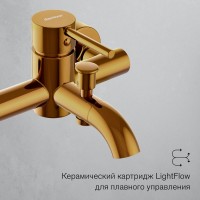 Смеситель для ванны с душем Damixa Scandinavian Pure 361000600 золото Смеситель для ванны с душем Damixa Scandinavian Pure 361000600 золото