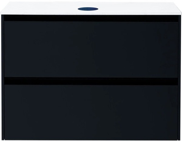 Тумба под раковину со столешницей Allen Brau Activity 90 с подсветкой, матовый антрацит, черный браш, столешница белая