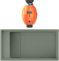 Комплект Мойка Omoikiri Kinaru 86-U/I wind green + Измельчитель Nagare 500