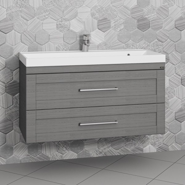 Тумба под раковину СаНта Венера 100 подвесная, дуб серый