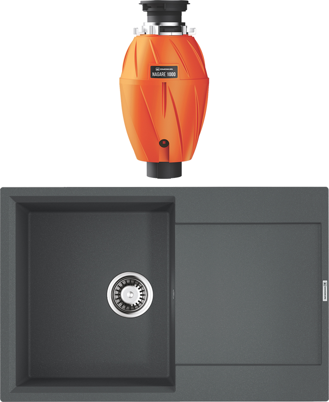 Комплект Мойка Omoikiri Daisen 78T-GR leningrad grey + Измельчитель Nagare 1000