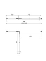 Душевой уголок Veconi Premium Alassio SP BB 150х100, профиль матовый черный, стекло тонированное