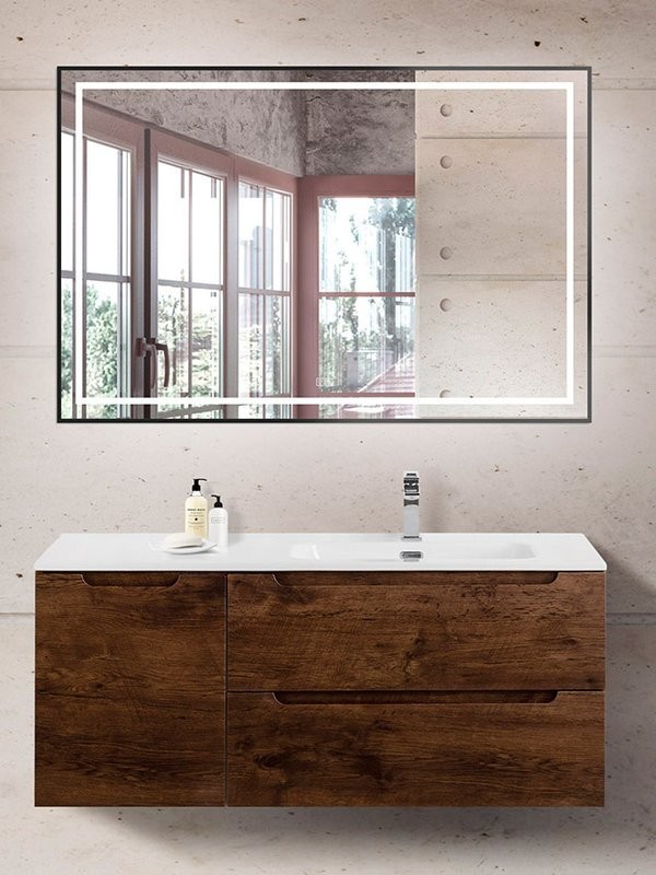 Тумба с раковиной BelBagno Etna R, 120 2 ящика, дверца, rovere moro