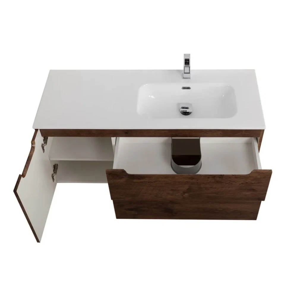 Тумба с раковиной BelBagno Etna R, 120 2 ящика, дверца, rovere moro