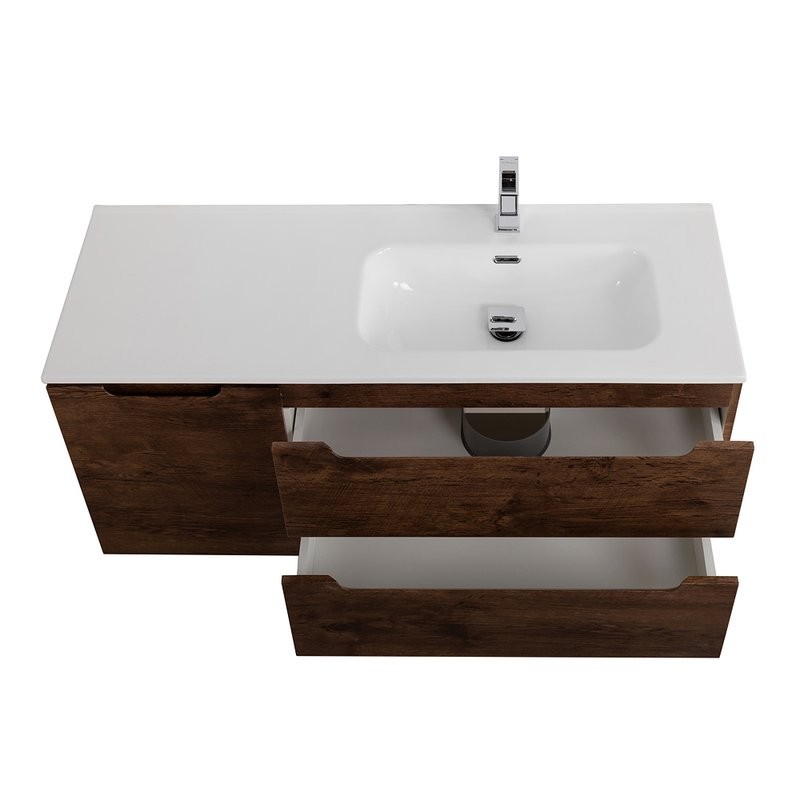 Тумба с раковиной BelBagno Etna R, 120 2 ящика, дверца, rovere moro