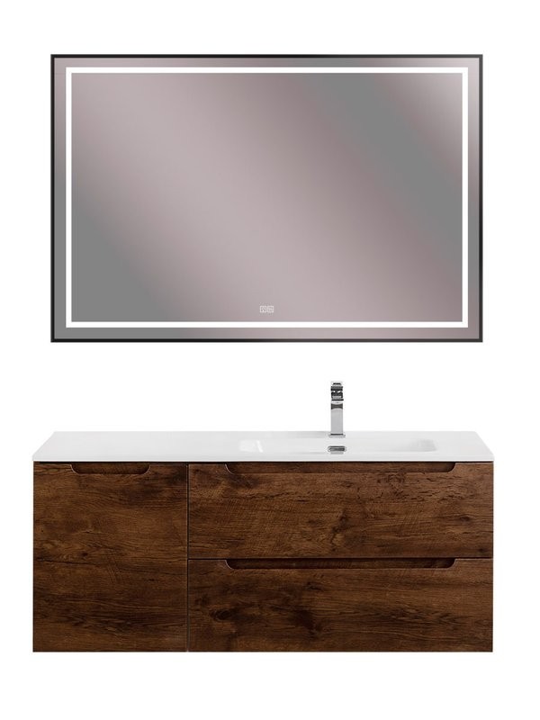 Тумба с раковиной BelBagno Etna R, 120 2 ящика, дверца, rovere moro