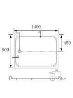 Поддон для душа Abber AD3C149 140х90 см, белый Поддон для душа Abber AD3C149 140х90 см, белый