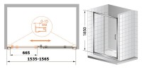 Душевая дверь в нишу Cezares Pratico BF1 155 C Cr
