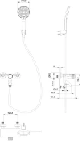 Смеситель для ванны с душем Wonzon & Woghand Click WW-FE05L221-BG брашированное золото Смеситель для ванны с душем Wonzon & Woghand Click WW-FE05L221-BG брашированное золото
