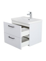 Мебель для ванной комнаты BelBagno Due 50 ручки матовый темный никель, bianco lucido