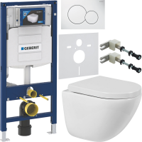 Комплект Унитаз подвесной BelBagno Amanda BB051CHR безободковый + Крышка Norma BB865SC с микролифтом + Инсталляция Geberit Duofix UP 320 111.300.00.5 + Кнопка Sigma 01 115.770.11.5 белая + Крепления 111.815.00.1 к стене + Звукоизоляция
