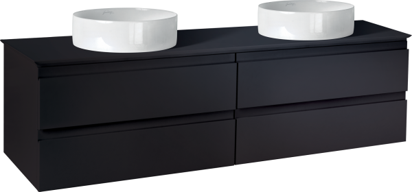 Тумба с раковиной Jacob Delafon Madeleine 120 черная матовая, с подсветкой
