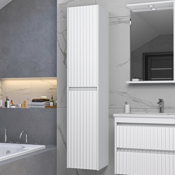 Шкаф пенал для ванной Brevita Balaton L, белый