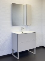 Зеркало Comforty Бильбао 80 с подсветкой, бесконтактный сенсор, серый шёлк