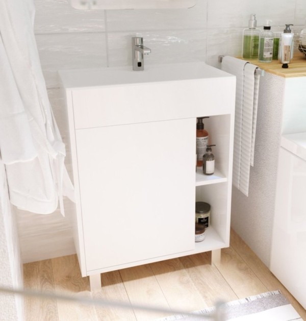 Тумба с раковиной 1MarKa Lido 60Н белый глянец