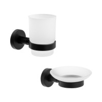 Набор Стакан Fixsen Comfort Black 86006 + Мыльница 86008