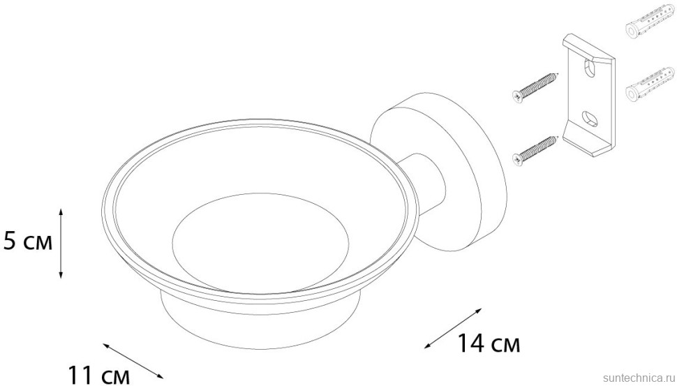 Набор Стакан Fixsen Comfort Black 86006 + Мыльница 86008