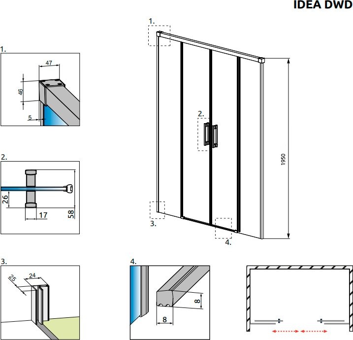 Душевая дверь в нишу Radaway Idea DWD 180