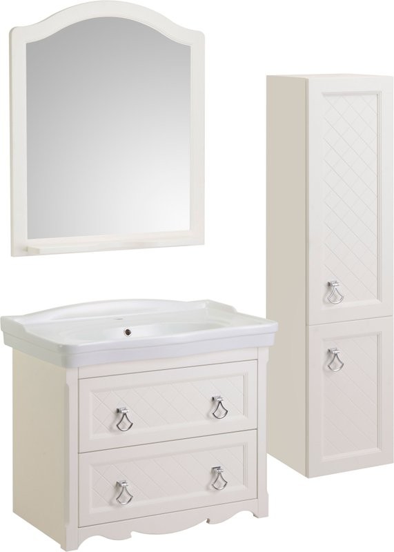 Зеркало ASB-Woodline Верано 80 слоновая кость