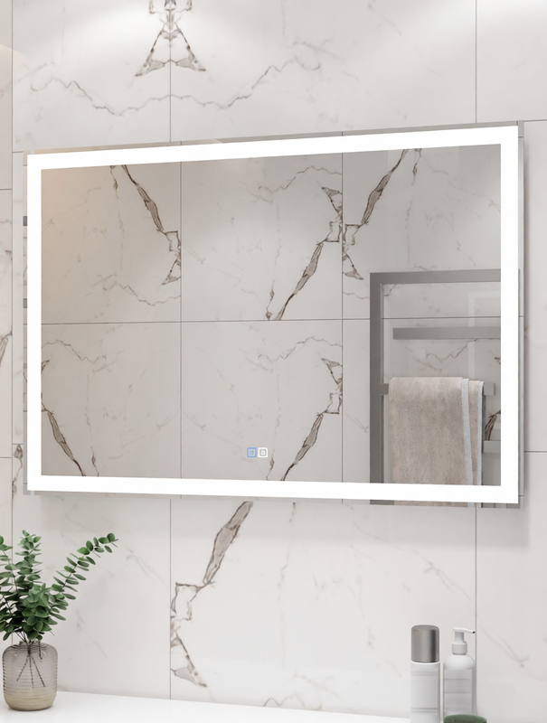 Зеркало CONTINENT Ledh Clamm 100х70 см, сенсорное, с антизапотеванием, с холодной подсветкой