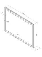Зеркало CONTINENT Ledh Clamm 100х70 см, сенсорное, с антизапотеванием, с холодной подсветкой