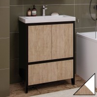 Тумба под раковину Velvex Klaufs 60.2D.1Y белая, шатанэ, напольная