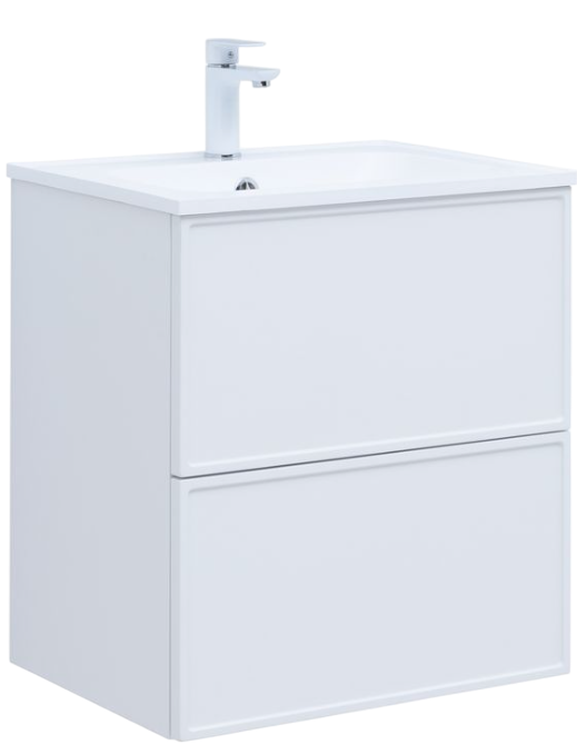 Тумба с раковиной Aquanet Арт 60 подвесная, белая матовая