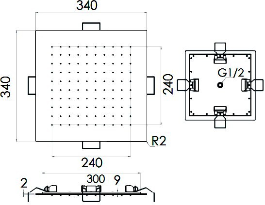 Верхний душ Remer 357EFS34