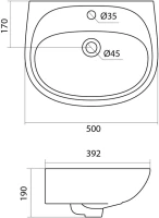 Раковина Santek Анимо 1WH110496 50 Раковина Santek Анимо 1WH110496 50