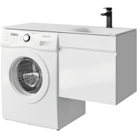 Тумба под раковину без столешницы Aqwella Duet 53 подвесная, под стиральную машину, белая