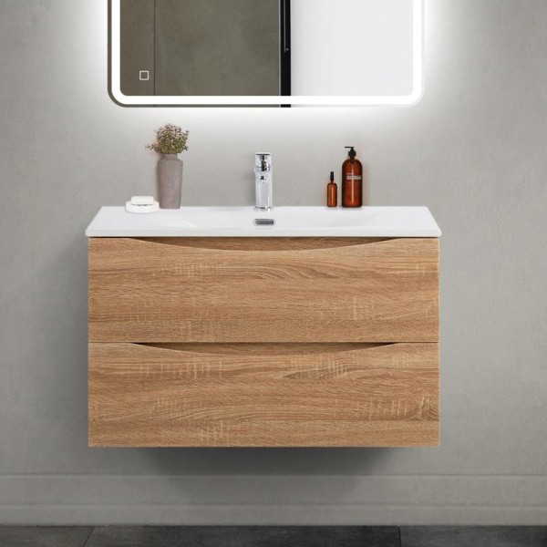 Тумба под раковину BelBagno Marino-cer-mini 80 подвесная, rovere bianco