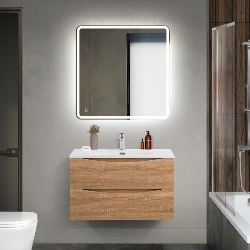 Тумба под раковину BelBagno Marino-cer-mini 80 подвесная, rovere bianco