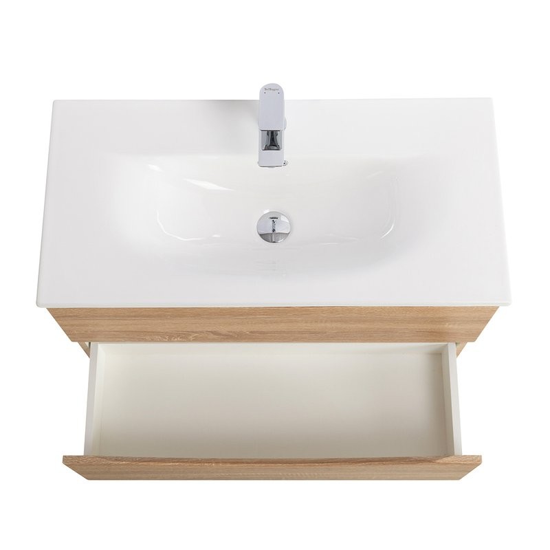 Тумба под раковину BelBagno Marino-cer-mini 80 подвесная, rovere bianco